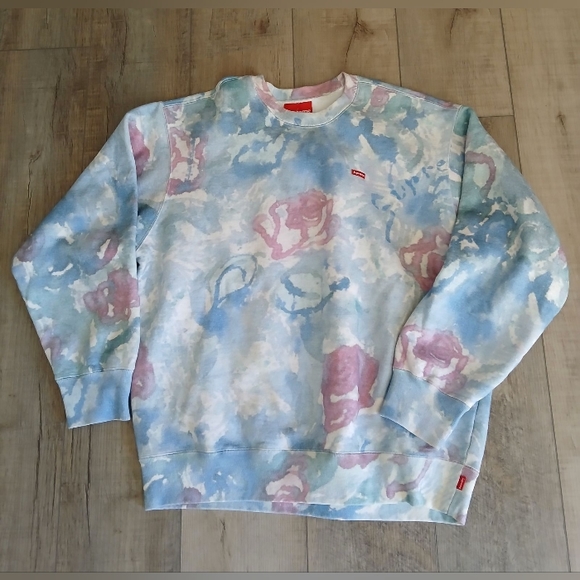 Supreme Small Box Crewneck 'Watercolor Floral' Size M Unisex - Picture 1 of 5